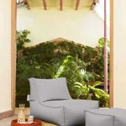 Sitting Point Fauteuils De Jardin Pouf Exterieur Avec Dossier Gris 65x100x65 -Fauteuils de jardin Soldes Boutique pouf exterieur avec dossier gris 65x100x65 1