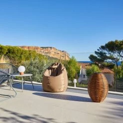 RED DECO Poufs De Jardin Pouf Extérieur Intérieur Polyester Marron 70x70x100CM -Fauteuils de jardin Soldes Boutique pouf exterieur interieur polyester marron 70x70x100cm 2