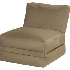 Sitting Point Poufs De Jardin Pouf Extérieur Super Qualité Dralon Brun, Dossier Dépliable 90x70x80cm