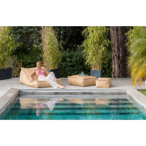 MX HOME Bains De Soleil Et Chaises Longues Pouf Lounge Extérieur Flottant Effet Raphia 5 MX HOME Bains De Soleil Et Chaises Longues Pouf Lounge Extérieur Flottant Effet Raphia – Image 3