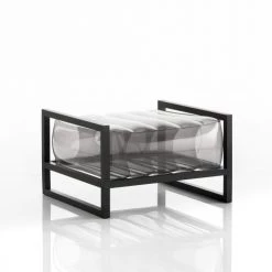 Mojow Fauteuils De Jardin Pouf Tpu Noir Cadre En Aluminium