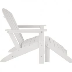 Tectake Fauteuils De Jardin Repose-pieds Blanc -Fauteuils de jardin Soldes Boutique repose pieds blanc 4