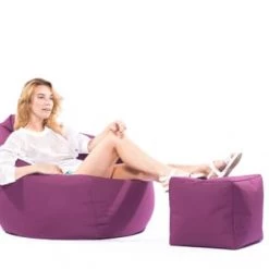 Jumbo Bag Fauteuils De Jardin Repose Pieds D'extérieur En Tissu Aubergine -Fauteuils de jardin Soldes Boutique repose pieds d exterieur en tissu aubergine 4