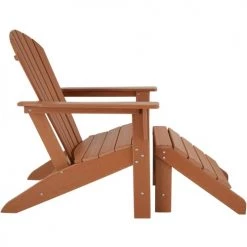 Tectake Fauteuils De Jardin Repose-pieds Marron -Fauteuils de jardin Soldes Boutique repose pieds marron 4
