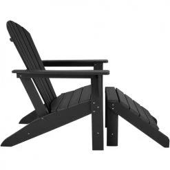 Tectake Fauteuils De Jardin Repose-pieds Noir -Fauteuils de jardin Soldes Boutique repose pieds noir 4