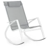 Bizzotto Fauteuils De Jardin Rocking Chair Extérieur En Acier Et Textilène Blanc
