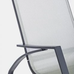 Bizzotto Fauteuils De Jardin Rocking Chair Extérieur En Acier Et Textilène Gris Anthracite -Fauteuils de jardin Soldes Boutique rocking chair exterieur en acier et textilene gris anthracite 2