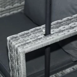 Outsunny Bains De Soleil Et Chaises Longues Salon De Jardin 2 Places 3 Pièces Canapé, Repose-pieds, Parasol Gris -Fauteuils de jardin Soldes Boutique salon de jardin 2 places 3 pieces canape repose pieds parasol gris 3