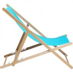 Kare Design Bains De Soleil Et Chaises Longues Set De 2 Chiliennes Pliantes En Coton Bleu Et Hêtre Massif -Fauteuils de jardin Soldes Boutique set de 2 chiliennes pliantes en coton bleu et hetre massif 4