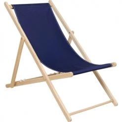 Kare Design Bains De Soleil Et Chaises Longues Set De 2 Chiliennes Pliantes En Coton Bleu Foncé Et Hêtre Massif -Fauteuils de jardin Soldes Boutique set de 2 chiliennes pliantes en coton bleu fonce et hetre massif 3