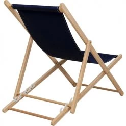 Kare Design Bains De Soleil Et Chaises Longues Set De 2 Chiliennes Pliantes En Coton Bleu Foncé Et Hêtre Massif -Fauteuils de jardin Soldes Boutique set de 2 chiliennes pliantes en coton bleu fonce et hetre massif 4