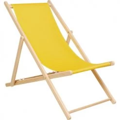 Kare Design Bains De Soleil Et Chaises Longues Set De 2 Chiliennes Pliantes En Coton Jaune Et Hêtre Massif -Fauteuils de jardin Soldes Boutique set de 2 chiliennes pliantes en coton jaune et hetre massif 3