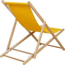Kare Design Bains De Soleil Et Chaises Longues Set De 2 Chiliennes Pliantes En Coton Jaune Et Hêtre Massif -Fauteuils de jardin Soldes Boutique set de 2 chiliennes pliantes en coton jaune et hetre massif 4