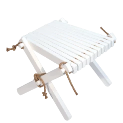 EcoFurn Chaises De Jardin Tablette D'appoint-repose-pied Bouleau - Peint En Blanc -Fauteuils de jardin Soldes Boutique tablette d appoint repose pied bouleau peint en blanc 1