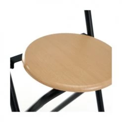 Wadiga Chaises De Jardin Tabouret Avec Dossier Pliable Métal Noir Et Bois MDF -Fauteuils de jardin Soldes Boutique tabouret avec dossier pliable metal noir et bois mdf 3