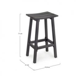 Bizzotto Chaises De Jardin Tabouret De Bar En Aluminium Gris -Fauteuils de jardin Soldes Boutique tabouret de bar en aluminium gris 2