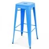 Oviala Chaises De Jardin Tabouret De Bar En Métal Bleu Mat -Fauteuils de jardin Soldes Boutique tabouret de bar en metal bleu mat