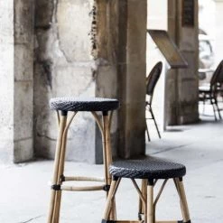 Sika Design Chaises De Jardin Tabouret De Bar En Rotin Et Fibre Synthétique 78cm Noir -Fauteuils de jardin Soldes Boutique tabouret de bar en rotin et fibre synthetique 78cm noir 2