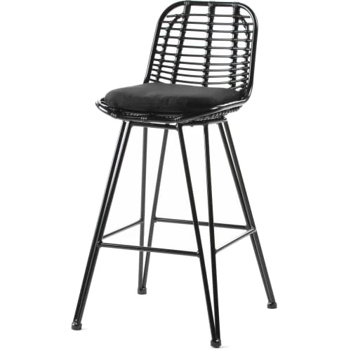 Thai Natura Chaises De Jardin Tabouret Haut D’extérieur En Aluminium Et Assise Noir 3 Thai Natura Chaises De Jardin Tabouret Haut D’extérieur En Aluminium Et Assise Noir