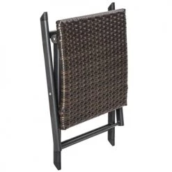 Tectake Chaises De Jardin Tabouret Pliant Résine Tressée Marron -Fauteuils de jardin Soldes Boutique tabouret pliant resine tressee marron 5
