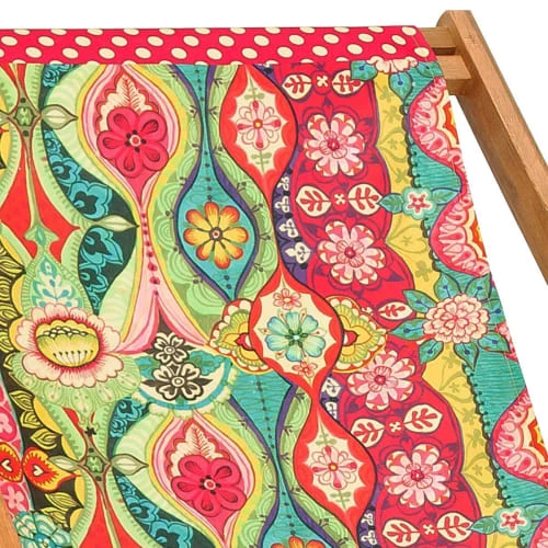 Vent De Bohème Bains De Soleil Et Chaises Longues Toile De Chilienne Prête à Poser Imprimé Design Fleuri 4 Vent De Bohème Bains De Soleil Et Chaises Longues Toile De Chilienne Prête à Poser Imprimé Design Fleuri – Image 2