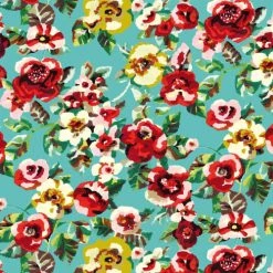 Vent De Bohème Bains De Soleil Et Chaises Longues Toile De Chilienne Prête à Poser Imprimé Fleuri Turquoise