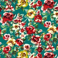 Vent De Bohème Bains De Soleil Et Chaises Longues Toile De Chilienne Prête à Poser Imprimé Fleuri Vert