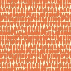 Vent De Bohème Bains De Soleil Et Chaises Longues Toile De Chilienne Prête à Poser Imprimé Graphique Orange