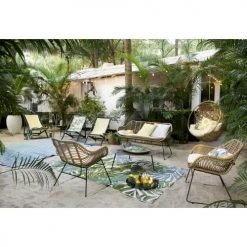 Maisons Du Monde Matelas Pour Bain De Soleil Toile De Transat Imprimé Tropical Compatible Avec Chilienne PANAMA -Fauteuils de jardin Soldes Boutique toile de transat imprime tropical compatible avec chilienne panama 1000 8 29 177641 4