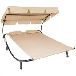 Tectake Bains De Soleil Et Chaises Longues Transat 2 Places Beige