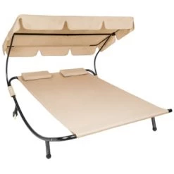 Tectake Bains De Soleil Et Chaises Longues Transat 2 Places Noir -Fauteuils de jardin Soldes Boutique transat 2 places beige 6