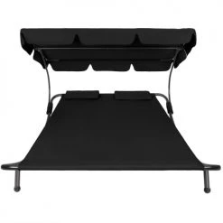 Tectake Bains De Soleil Et Chaises Longues Transat 2 Places Noir -Fauteuils de jardin Soldes Boutique transat 2 places noir 3