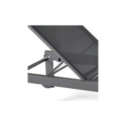 Arcane Bains De Soleil Et Chaises Longues Transat à Roulettes En Aluminium Et Textilène Gris Anthracite -Fauteuils de jardin Soldes Boutique transat a roulettes en aluminium et textilene gris anthracite 1