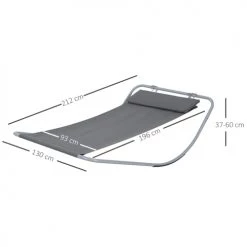 Homcom Bains De Soleil Et Chaises Longues Transat Bain De Soleil à Bascule 1 Place Gris -Fauteuils de jardin Soldes Boutique transat bain de soleil a bascule 1 place gris 2