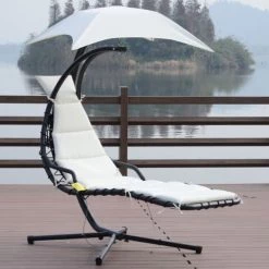 Outsunny Bains De Soleil Et Chaises Longues Transat Bain De Soleil Suspendu Blanc 9 Outsunny Bains De Soleil Et Chaises Longues Transat Bain De Soleil Suspendu Blanc -Fauteuils de jardin Soldes Boutique transat bain de soleil suspendu blanc 1