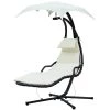 Outsunny Bains De Soleil Et Chaises Longues Transat Bain De Soleil Suspendu Blanc -Fauteuils de jardin Soldes Boutique transat bain de soleil suspendu blanc