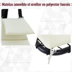 Outsunny Bains De Soleil Et Chaises Longues Transat Bain De Soleil Suspendu Blanc 12 Outsunny Bains De Soleil Et Chaises Longues Transat Bain De Soleil Suspendu Blanc -Fauteuils de jardin Soldes Boutique transat bain de soleil suspendu blanc 4