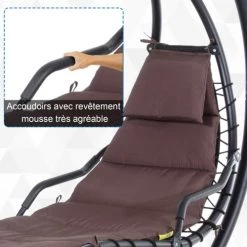 Outsunny Bains De Soleil Et Chaises Longues Transat Bain De Soleil Suspendu Marron 11 Outsunny Bains De Soleil Et Chaises Longues Transat Bain De Soleil Suspendu Marron -Fauteuils de jardin Soldes Boutique transat bain de soleil suspendu marron 3