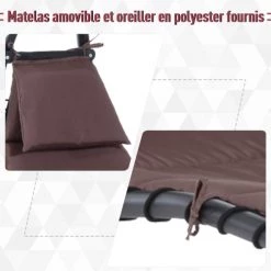 Outsunny Bains De Soleil Et Chaises Longues Transat Bain De Soleil Suspendu Marron 12 Outsunny Bains De Soleil Et Chaises Longues Transat Bain De Soleil Suspendu Marron -Fauteuils de jardin Soldes Boutique transat bain de soleil suspendu marron 4