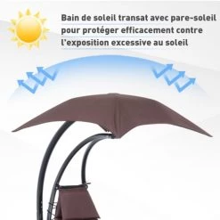 Outsunny Bains De Soleil Et Chaises Longues Transat Bain De Soleil Suspendu Marron 13 Outsunny Bains De Soleil Et Chaises Longues Transat Bain De Soleil Suspendu Marron -Fauteuils de jardin Soldes Boutique transat bain de soleil suspendu marron 5