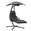 Outsunny Bains De Soleil Et Chaises Longues Transat Bain De Soleil Suspendu Noir Et Gris Foncé -Fauteuils de jardin Soldes Boutique transat bain de soleil suspendu noir et gris fonce