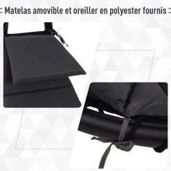 Outsunny Bains De Soleil Et Chaises Longues Transat Bain De Soleil Suspendu Noir Et Gris Foncé 12 Outsunny Bains De Soleil Et Chaises Longues Transat Bain De Soleil Suspendu Noir Et Gris Foncé -Fauteuils de jardin Soldes Boutique transat bain de soleil suspendu noir et gris fonce 4