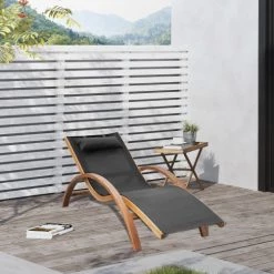 Outsunny Bains De Soleil Et Chaises Longues Transat Bois Massif Naturel Beige Noir 9 Outsunny Bains De Soleil Et Chaises Longues Transat Bois Massif Naturel Beige Noir -Fauteuils de jardin Soldes Boutique transat bois massif naturel beige noir 1