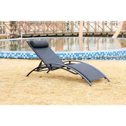 Concept Usine Bains De Soleil Et Chaises Longues Transat Empilable Et Ajustable En Aluminium Noir 8 Concept Usine Bains De Soleil Et Chaises Longues Transat Empilable Et Ajustable En Aluminium Noir – Image 6