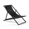 Gecko Jardin Bains De Soleil Et Chaises Longues Transat En Aluminium Anthracite Et Textilène Noir -Fauteuils de jardin Soldes Boutique transat en aluminium anthracite et textilene noir