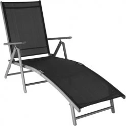 Tectake Bains De Soleil Et Chaises Longues Transat Gris Foncé