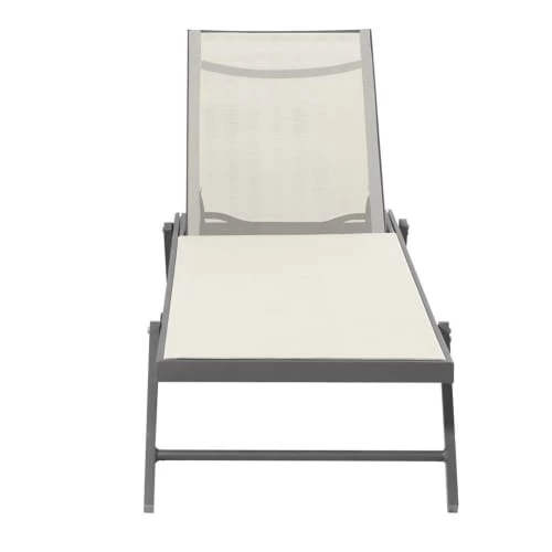 Avril Paris Bains De Soleil Et Chaises Longues Transat Inclinable En Textilène Argenté Et Beige 6 Avril Paris Bains De Soleil Et Chaises Longues Transat Inclinable En Textilène Argenté Et Beige – Image 4