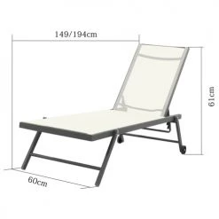 Avril Paris Bains De Soleil Et Chaises Longues Transat Inclinable En Textilène Argenté Et Beige 12 Avril Paris Bains De Soleil Et Chaises Longues Transat Inclinable En Textilène Argenté Et Beige -Fauteuils de jardin Soldes Boutique transat inclinable en textilene argente et beige 3