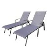 Avril Paris Bains De Soleil Et Chaises Longues Transat Inclinable En Textilène Gris Anthracite -Fauteuils de jardin Soldes Boutique transat inclinable en textilene gris anthracite 1