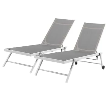 Avril Paris Bains De Soleil Et Chaises Longues Transat Inclinable En Textilène Argenté Et Beige 8 Avril Paris Bains De Soleil Et Chaises Longues Transat Inclinable En Textilène Argenté Et Beige – Image 6